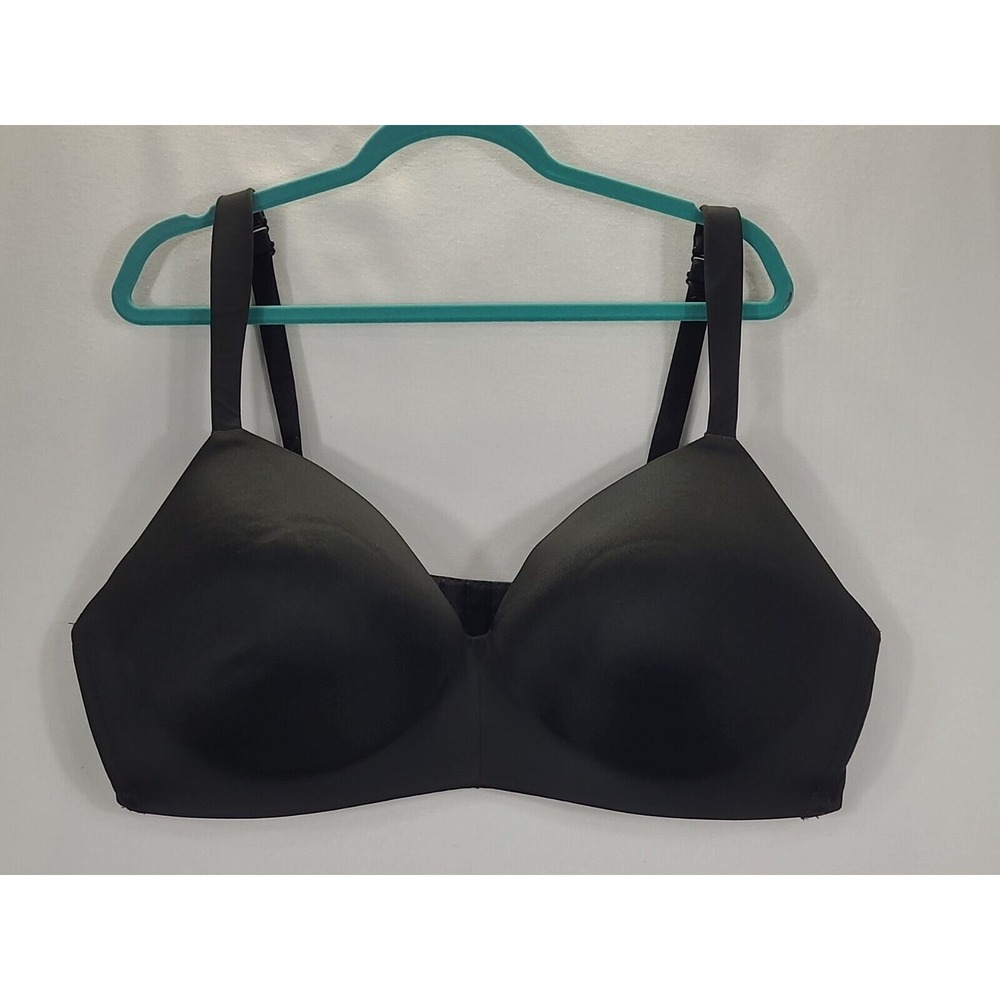 Cacique Bra Size 44DD No Wire Lightly Lined T-Shirt Black